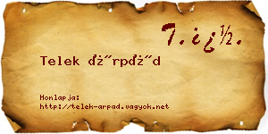 Telek Árpád névjegykártya